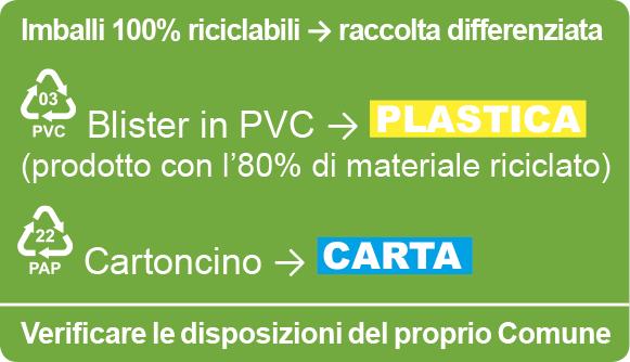 Etichetta ambientale blister PVC3+PAP22 - formato 1